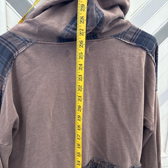 Lucky Brand Women's XS Brown Blue Distressed Plaid Full Zip‎ Lightweight Jacket - Picture 15 of 15